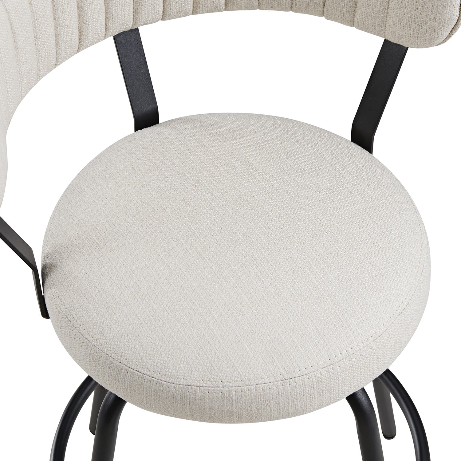 Lotte Set of 2 Swivel Counter Stools, Ivory Weave