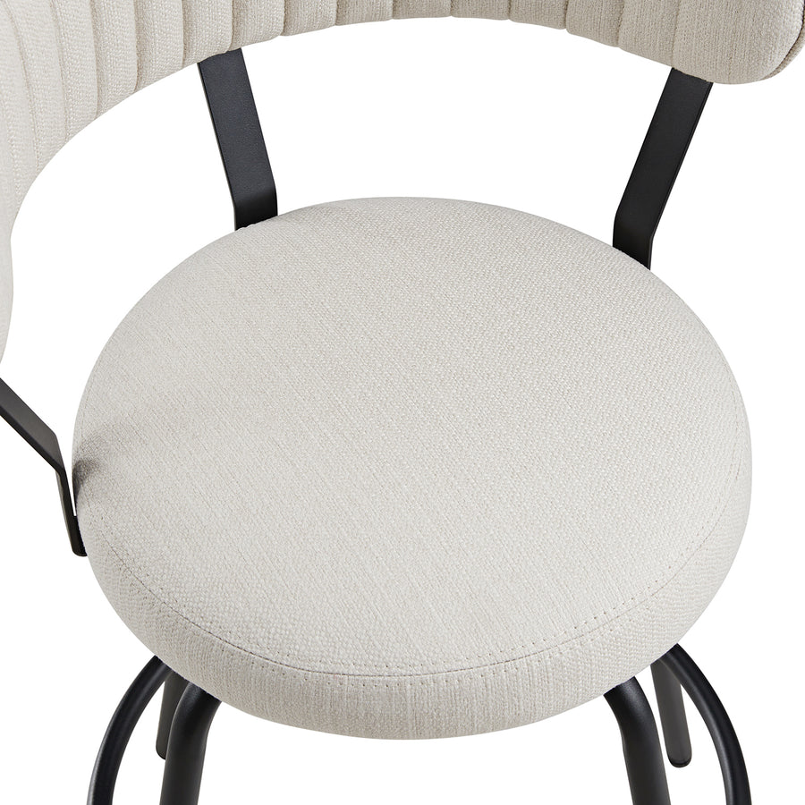 Lotte Set of 2 Swivel Counter Stools, Ivory Weave