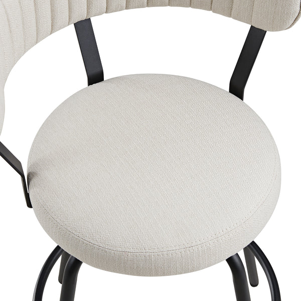 Lotte Set of 2 Swivel Counter Stools, Ivory Weave - daals