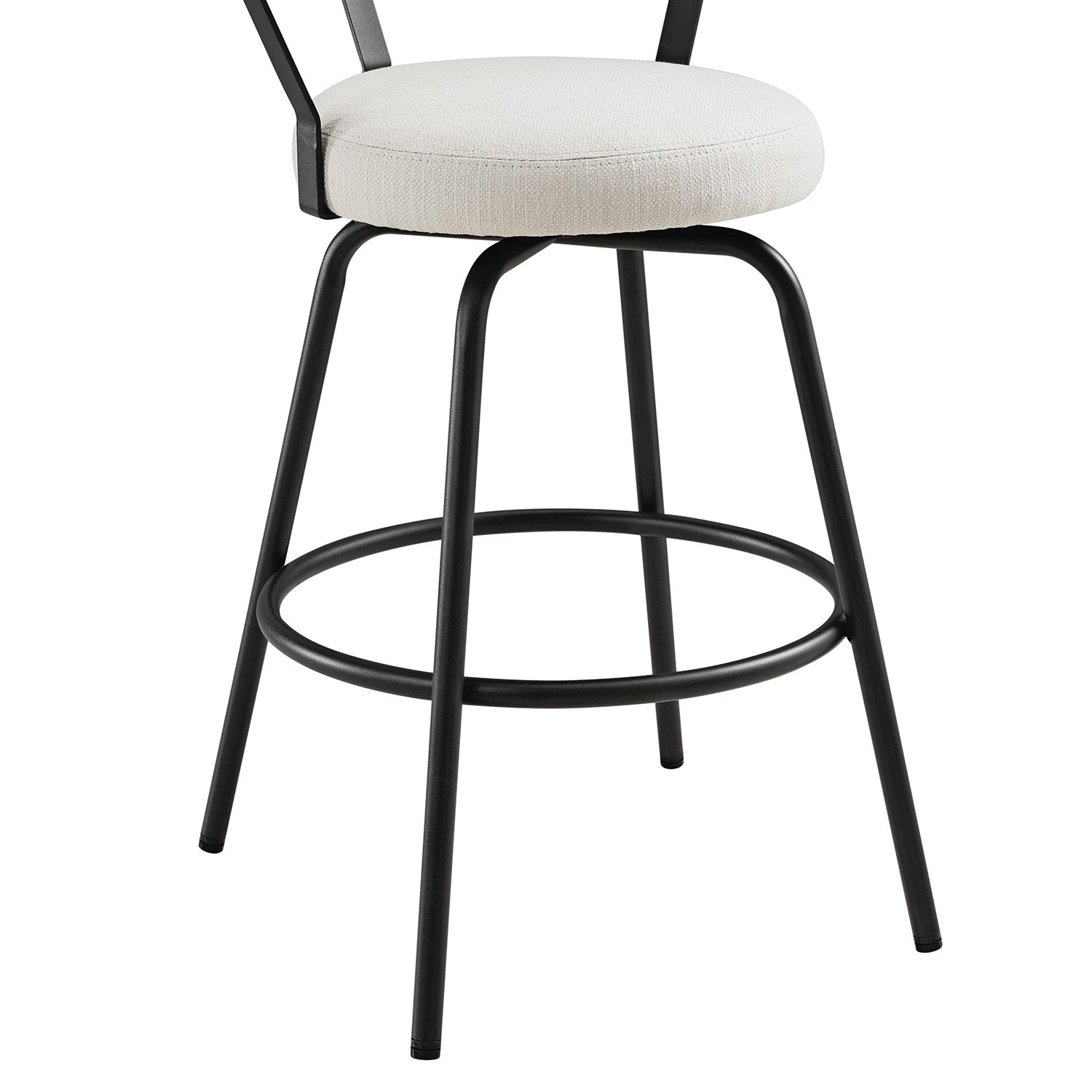 Lotte Set of 2 Swivel Counter Stools, Ivory Weave