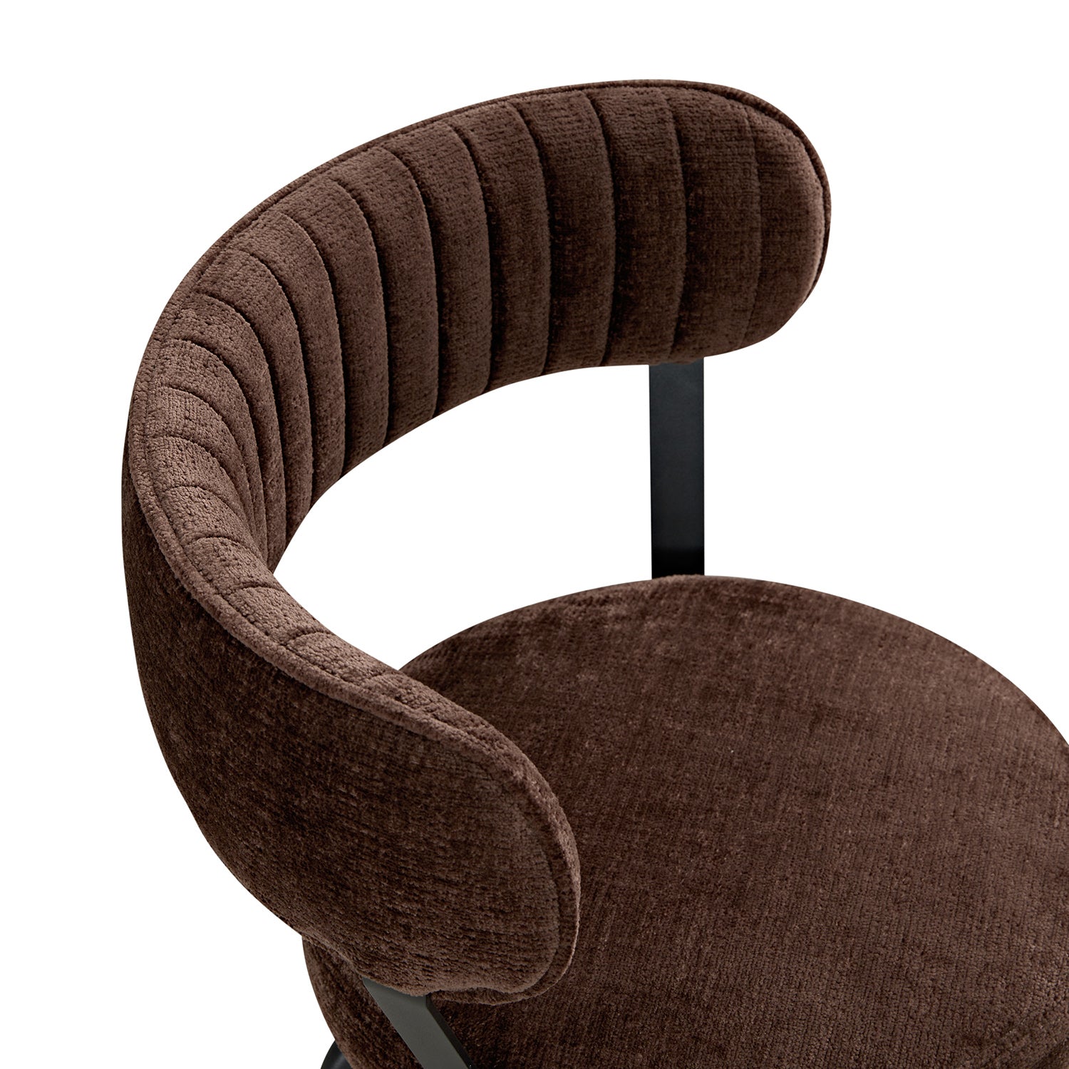 Lotte Set of 2 Swivel Counter Stools, Dark Mocha Chenille