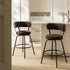 Lotte Set of 2 Swivel Counter Stools, Dark Mocha Chenille - daals