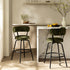 Lotte Set of 2 Swivel Counter Stools, Moss Green Chenille - daals