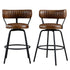 Lotte Set of 2 Swivel Counter Stools, Tan Faux Leather - daals