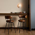 Lotte Set of 2 Swivel Counter Stools, Tan Faux Leather - daals
