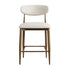 Dagmar Counter Stool, Beige Faux Leather | Silver Oak Frame - daals