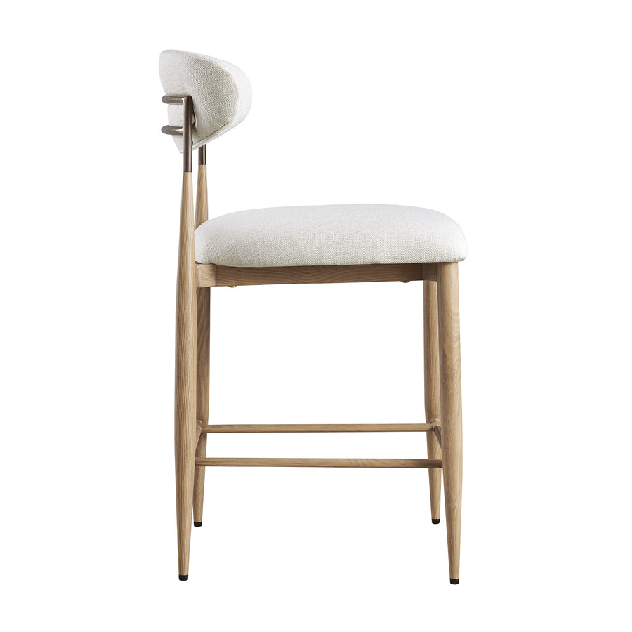 Dagmar Counter Stool, Ivory Weave | Natural Frame