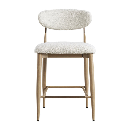 Dagmar Counter Stool, Ecru Boucle | Natural Frame
