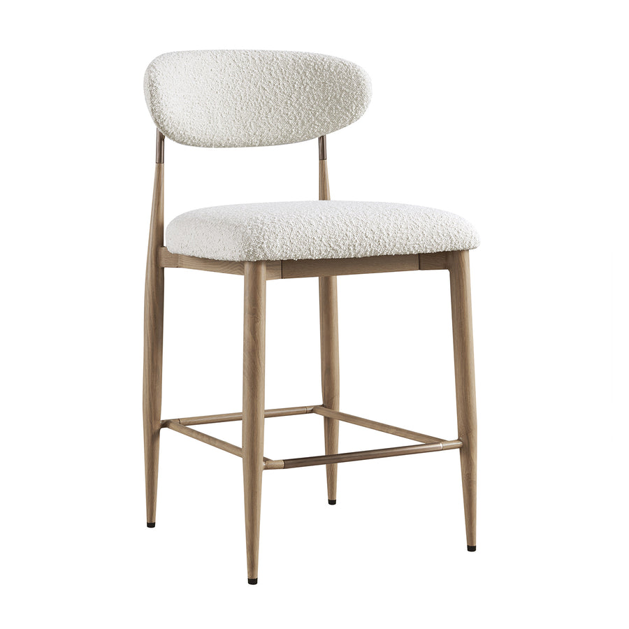 Dagmar Counter Stool, Ecru Boucle | Natural Frame