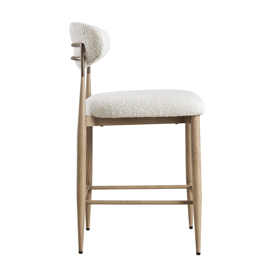 Dagmar Counter Stool, Ecru Boucle | Natural Frame