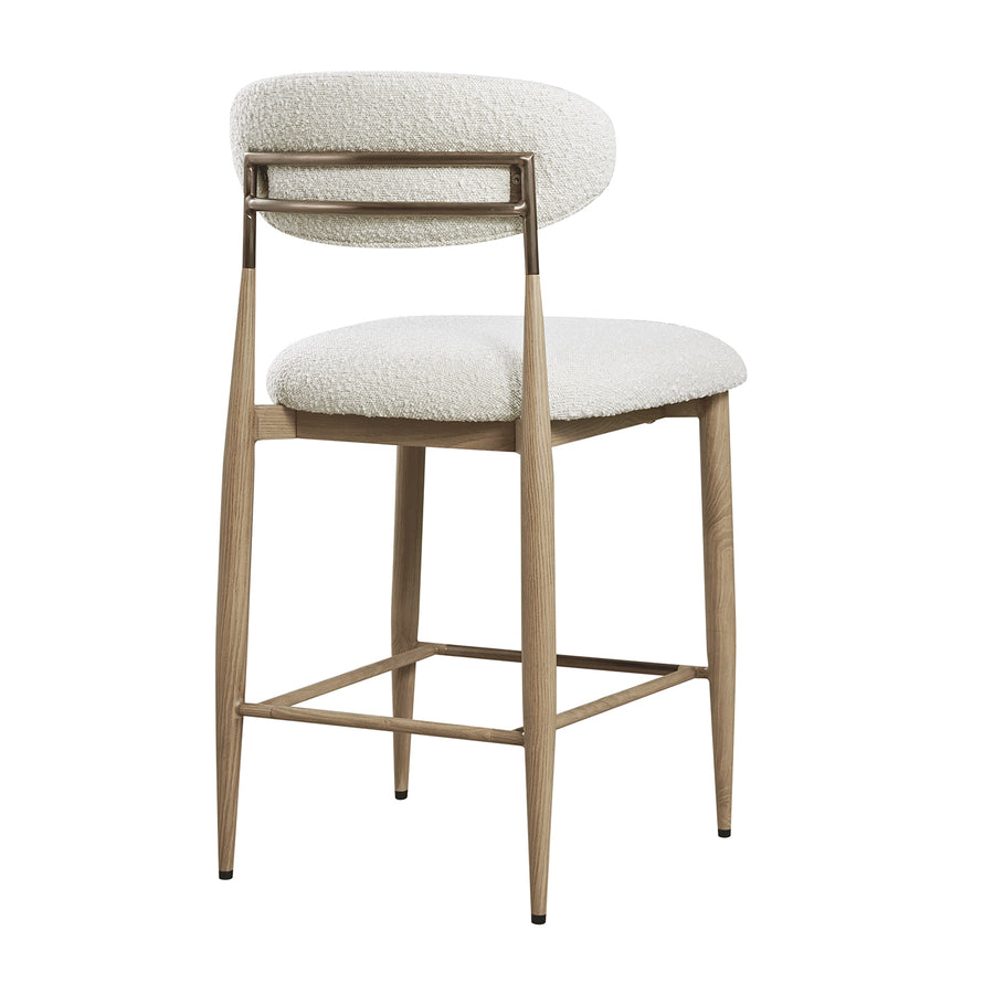 Dagmar Counter Stool, Ecru Boucle | Natural Frame