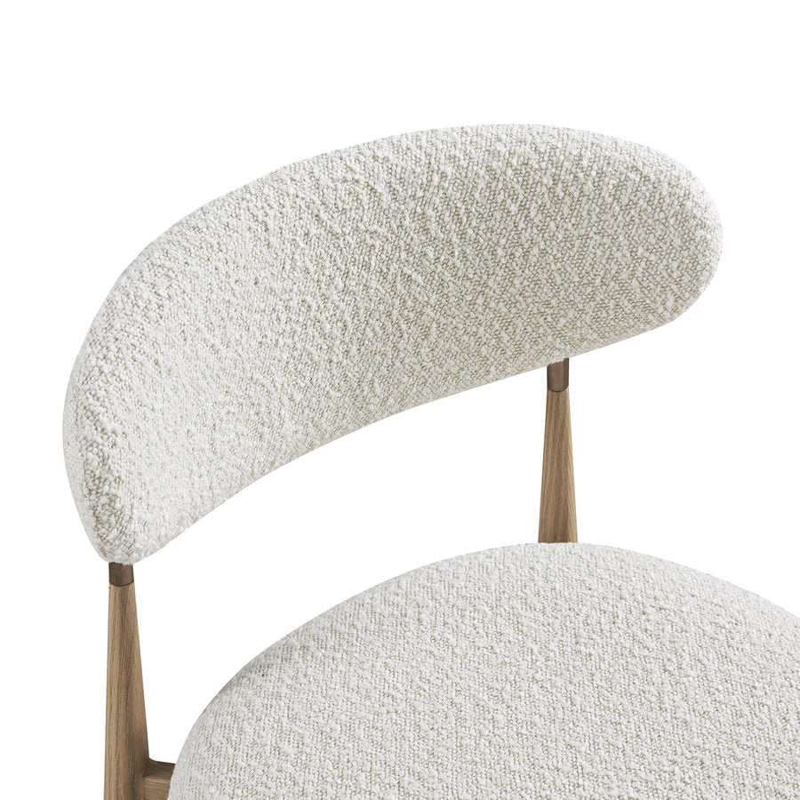 Dagmar Counter Stool, Ecru Boucle | Natural Frame