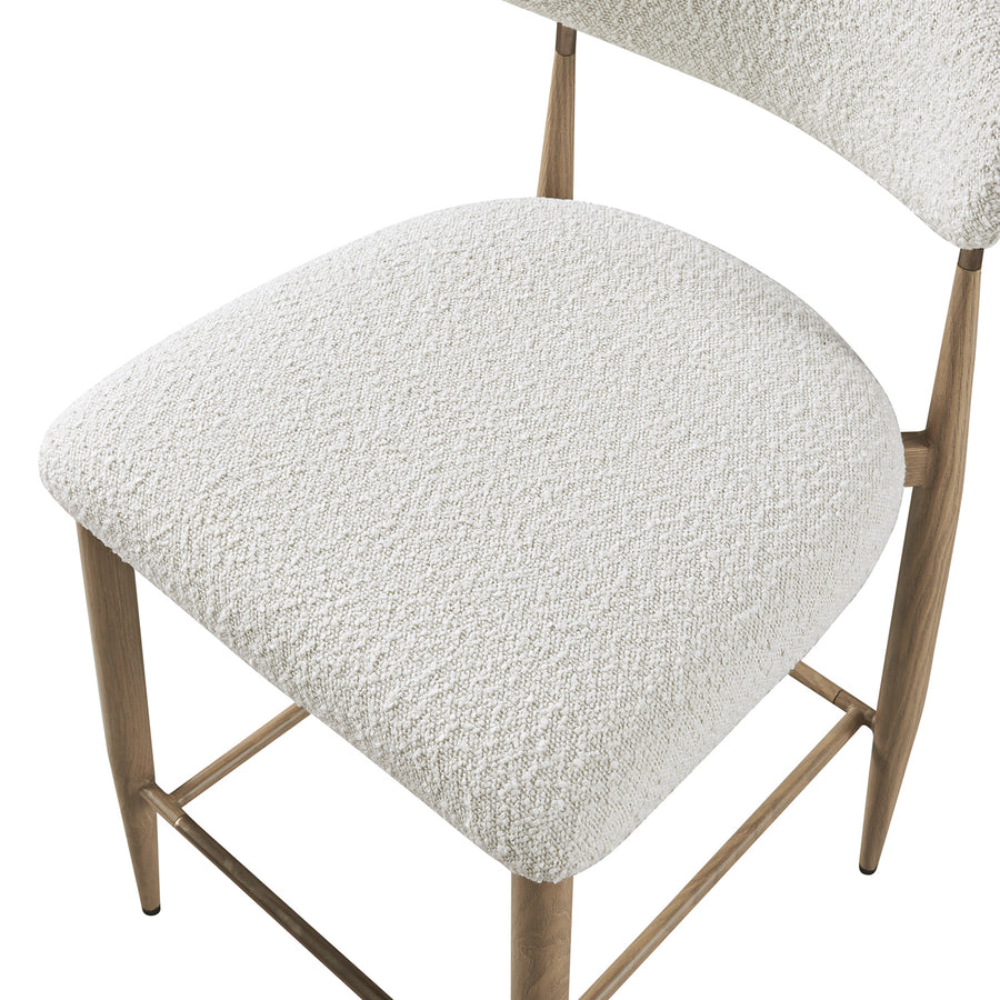 Dagmar Counter Stool, Ecru Boucle | Natural Frame