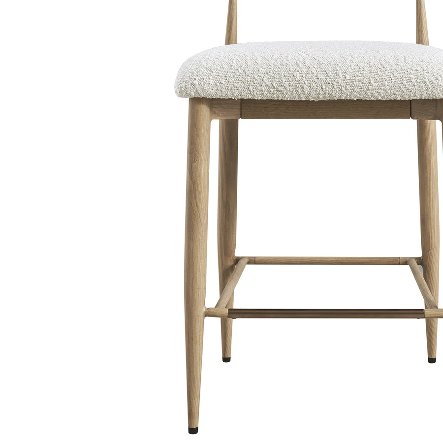 Dagmar Counter Stool, Ecru Boucle | Natural Frame