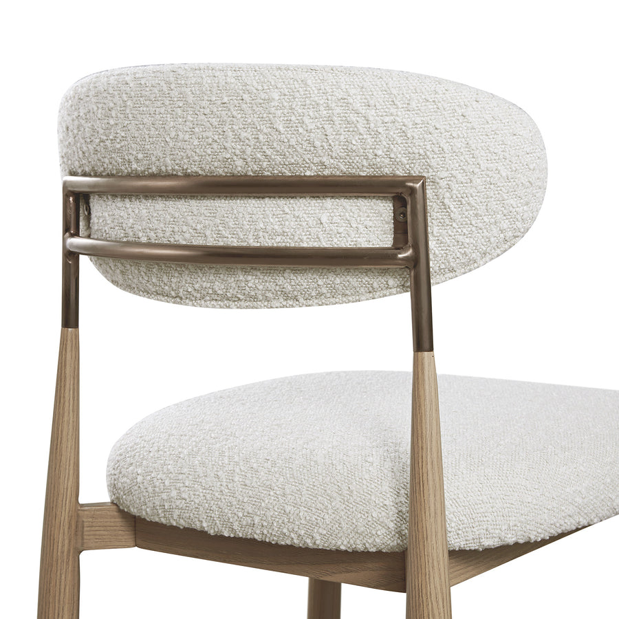 Dagmar Counter Stool, Ecru Boucle | Natural Frame