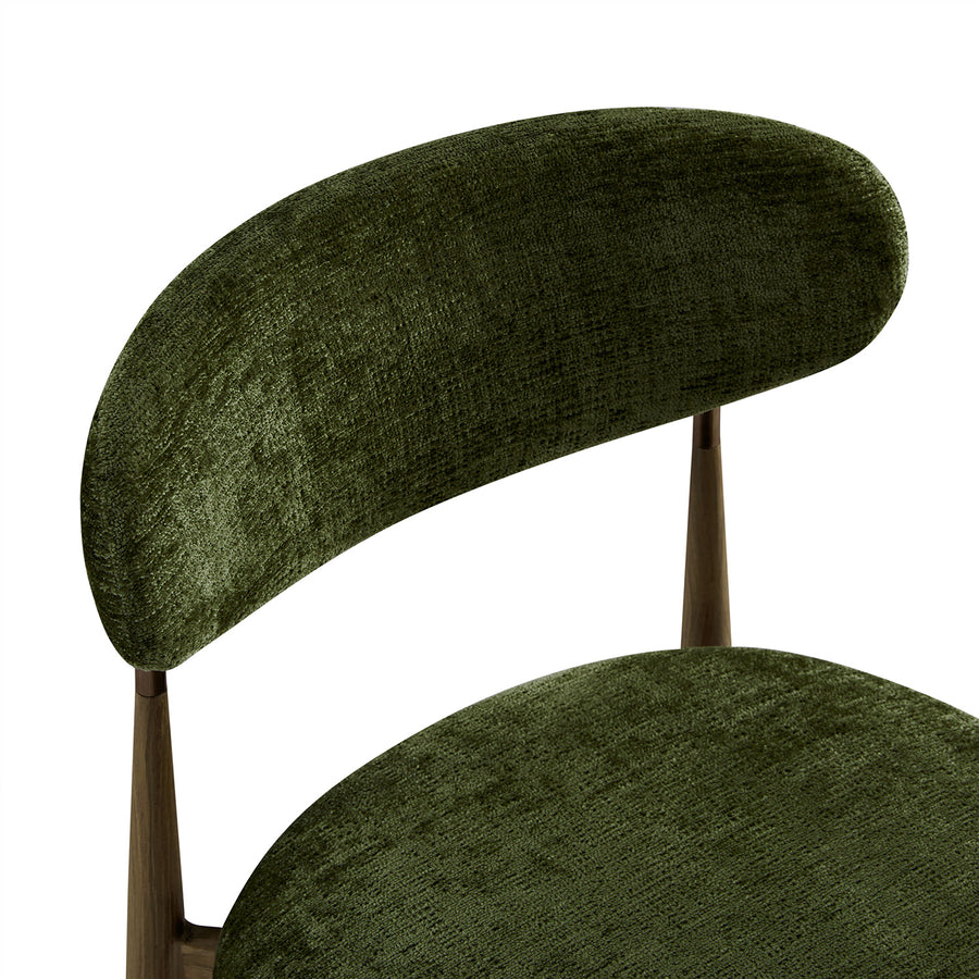 Dagmar Counter Stool, Moss Chenille | Silver Oak Frame