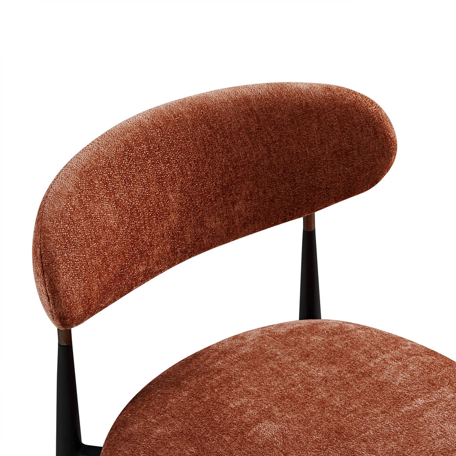 Dagmar Counter Stool, Rust Chenille | Black Frame