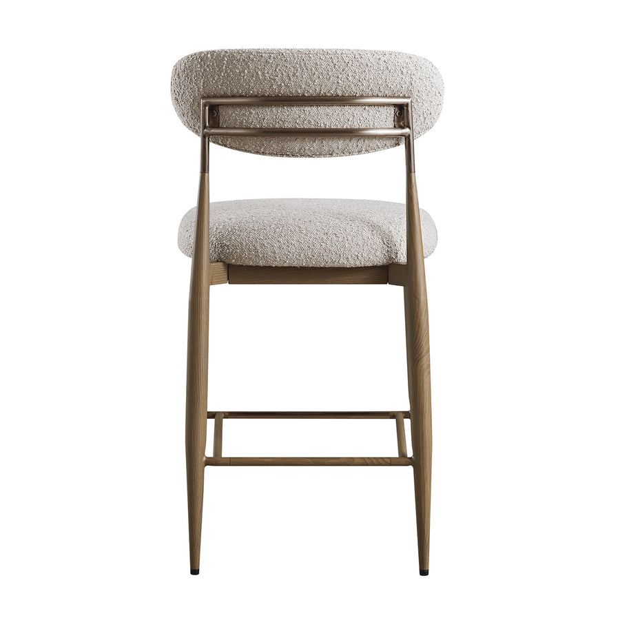 Dagmar Counter Stool, Light Taupe Boucle | Silver Oak Frame