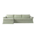 Frognal Modular Loose Cover Grande Left Hand Facing Chaise Sofa, Aqua Chenille - daals