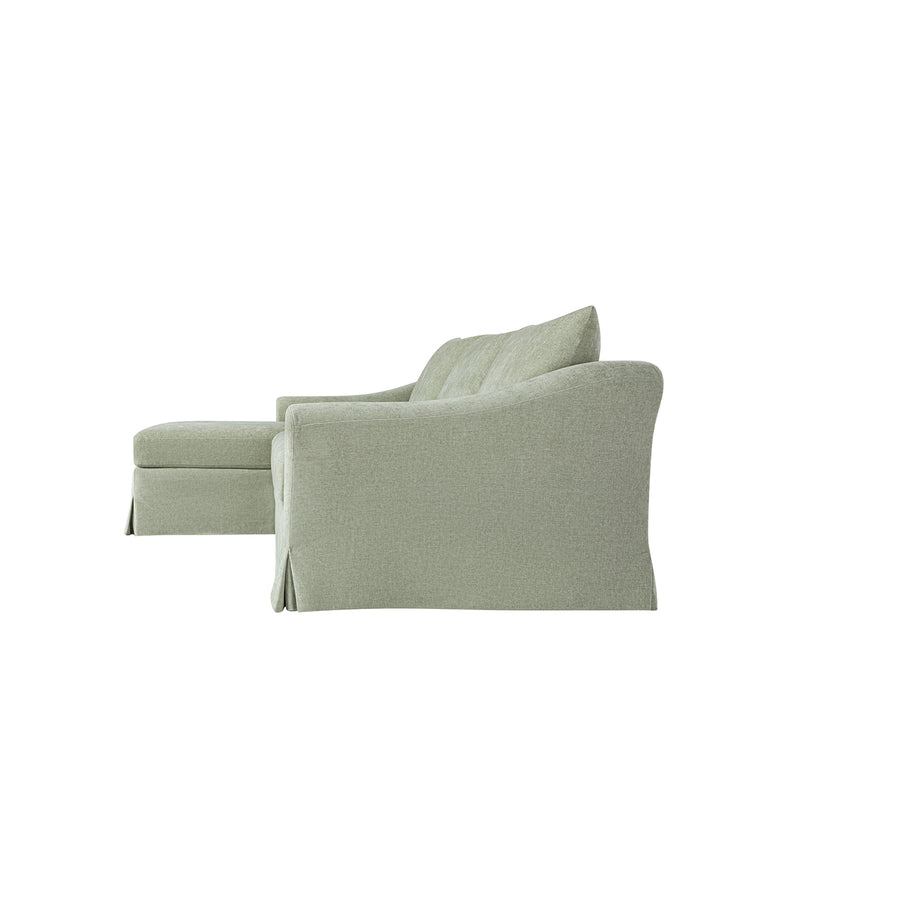 Frognal Modular Loose Cover Grande Left Hand Facing Chaise Sofa, Aqua Chenille - daals