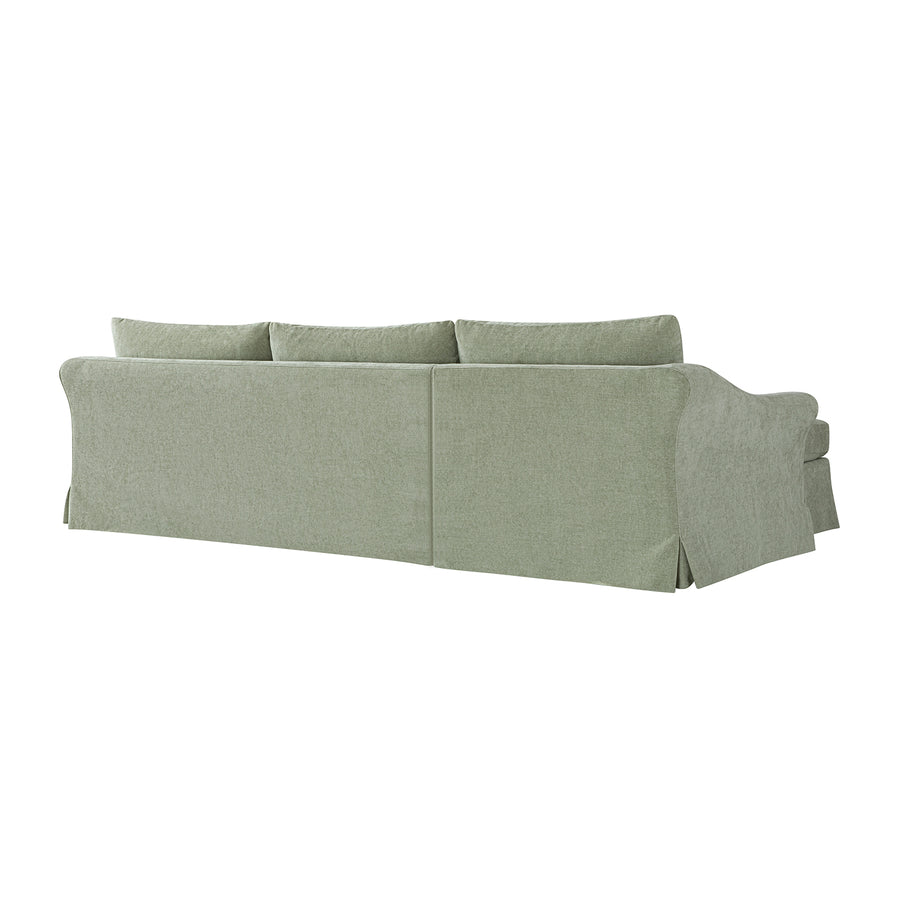 Frognal Modular Loose Cover Grande Left Hand Facing Chaise Sofa, Aqua Chenille - daals