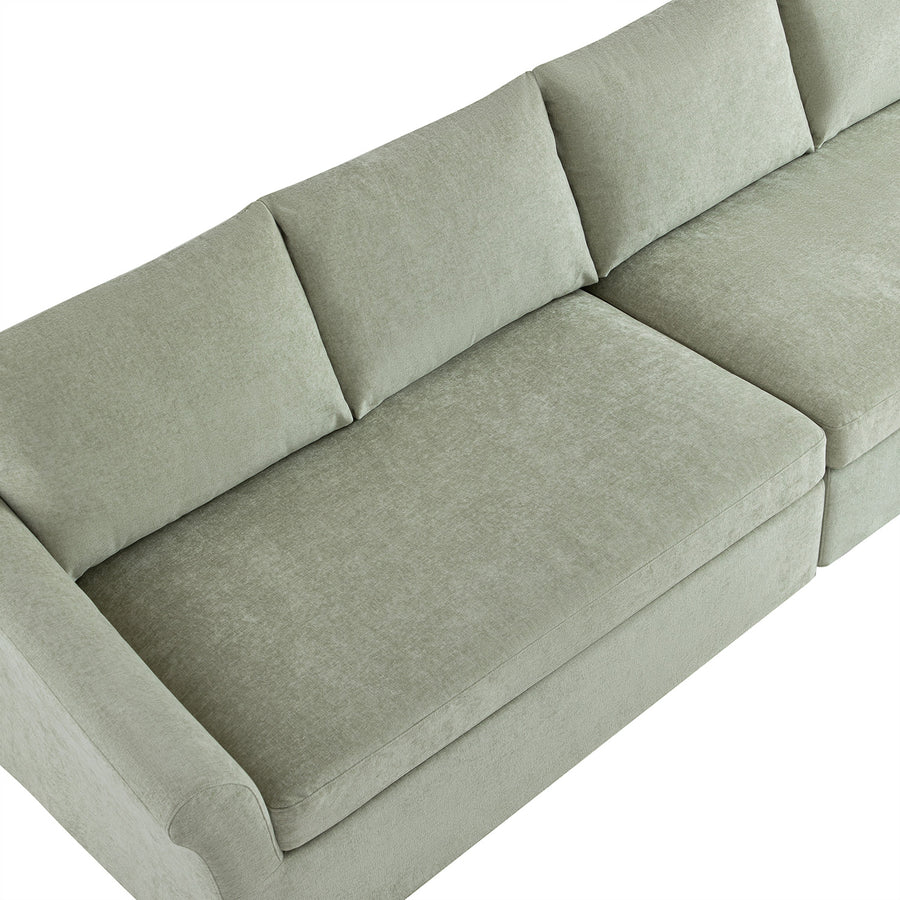 Frognal Modular Loose Cover Large 4-Seater Sofa, Aqua Chenille