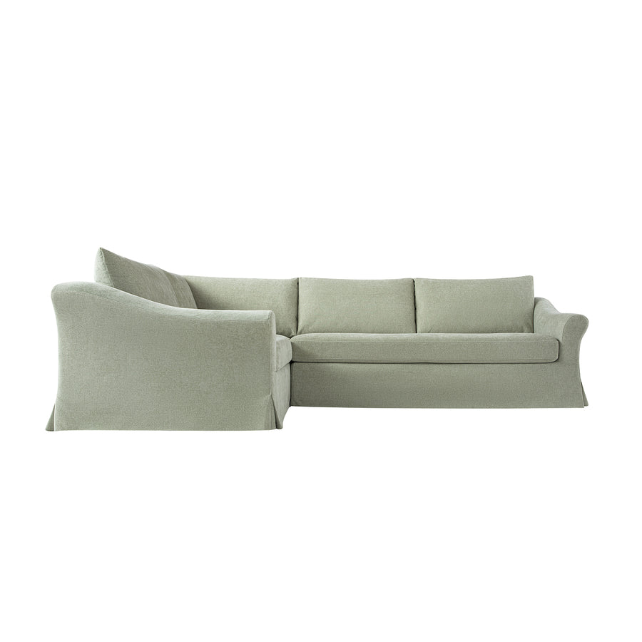 Frognal Modular Loose Cover Large Left Hand Facing L-Shape Corner Sofa, Aqua Chenille - daals