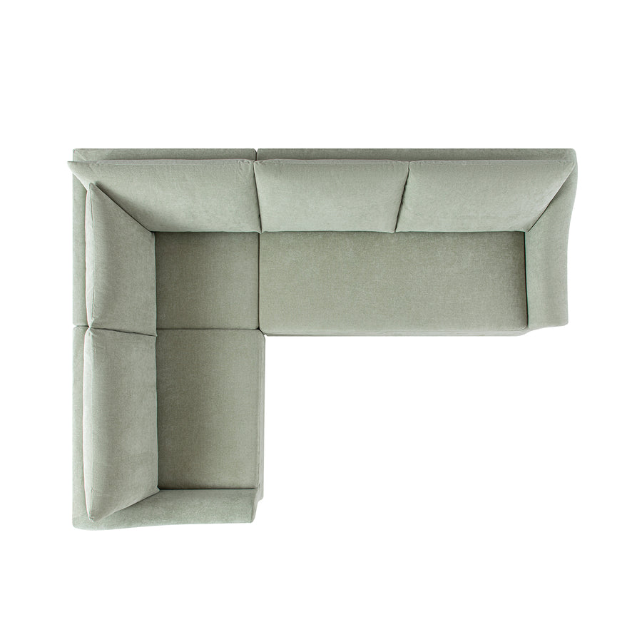 Frognal Modular Loose Cover Large Left Hand Facing L-Shape Corner Sofa, Aqua Chenille - daals