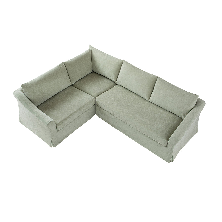 Frognal Modular Loose Cover Large Left Hand Facing L-Shape Corner Sofa, Aqua Chenille - daals