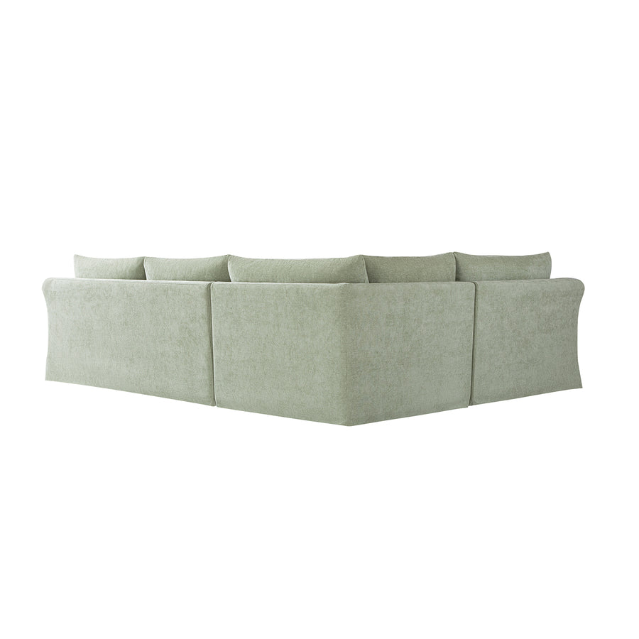 Frognal Modular Loose Cover Large Left Hand Facing L-Shape Corner Sofa, Aqua Chenille - daals