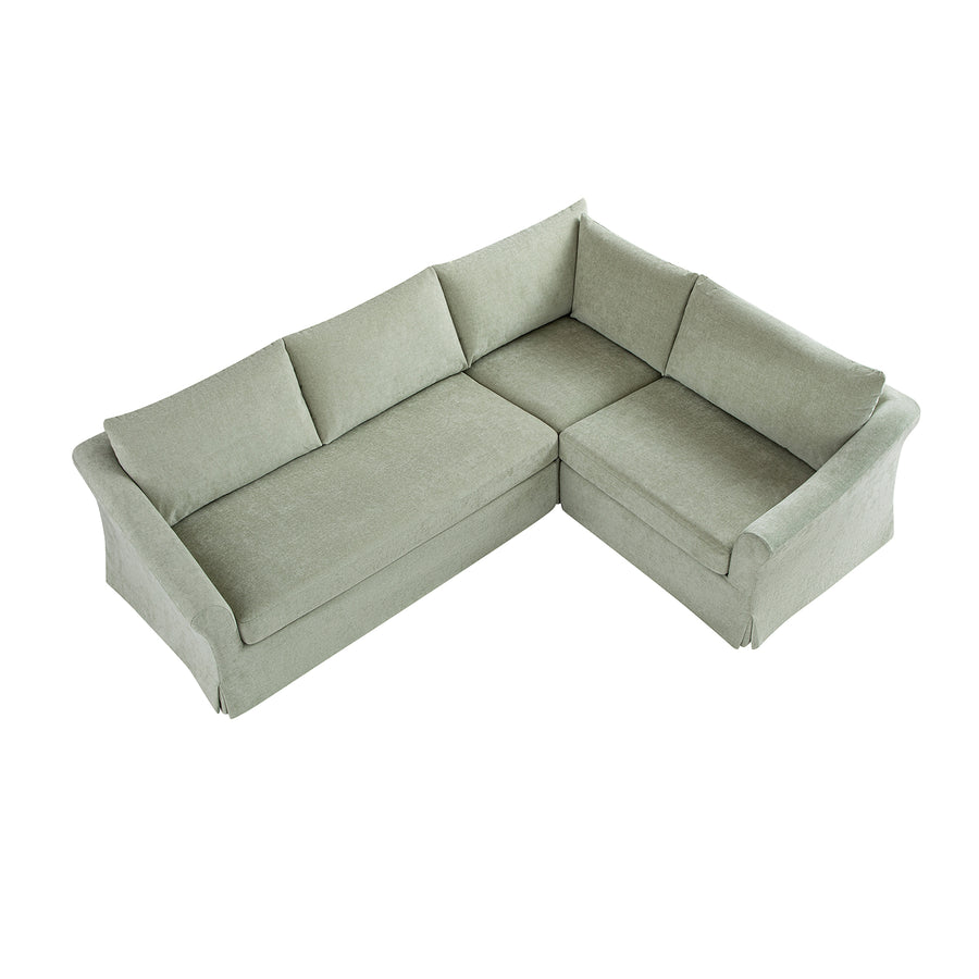 Frognal Modular Loose Cover Large Right Hand Facing L-Shape Corner Sofa, Aqua Chenille - daals