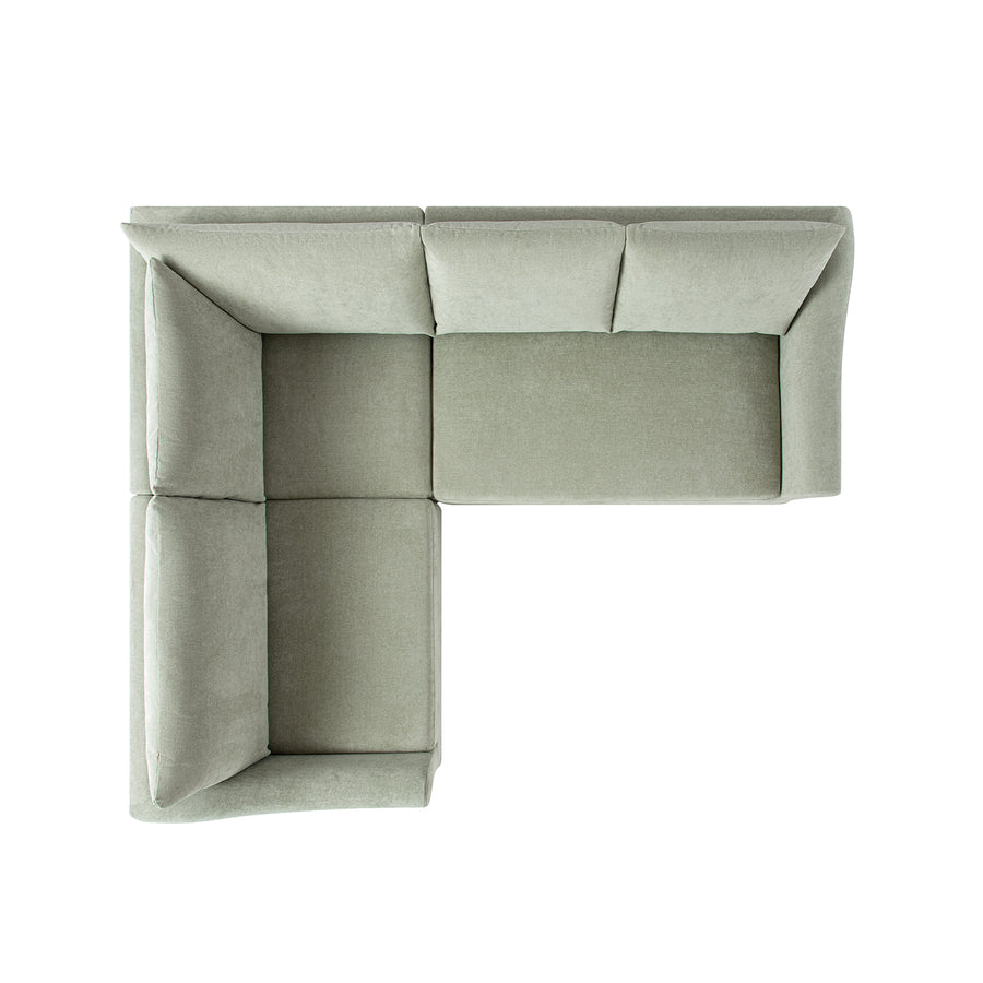 Frognal Modular Loose Cover Left Hand Facing L-Shape Corner Sofa, Aqua Chenille - daals