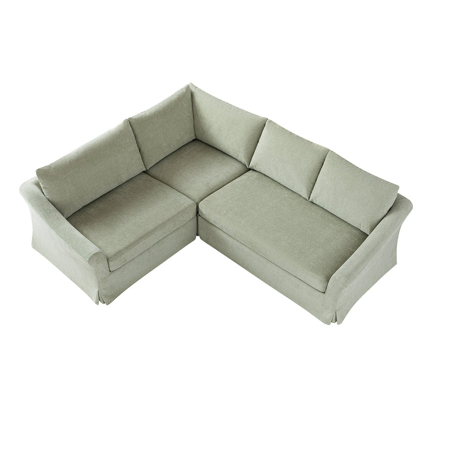 Frognal Modular Loose Cover Left Hand Facing L-Shape Corner Sofa, Aqua Chenille - daals