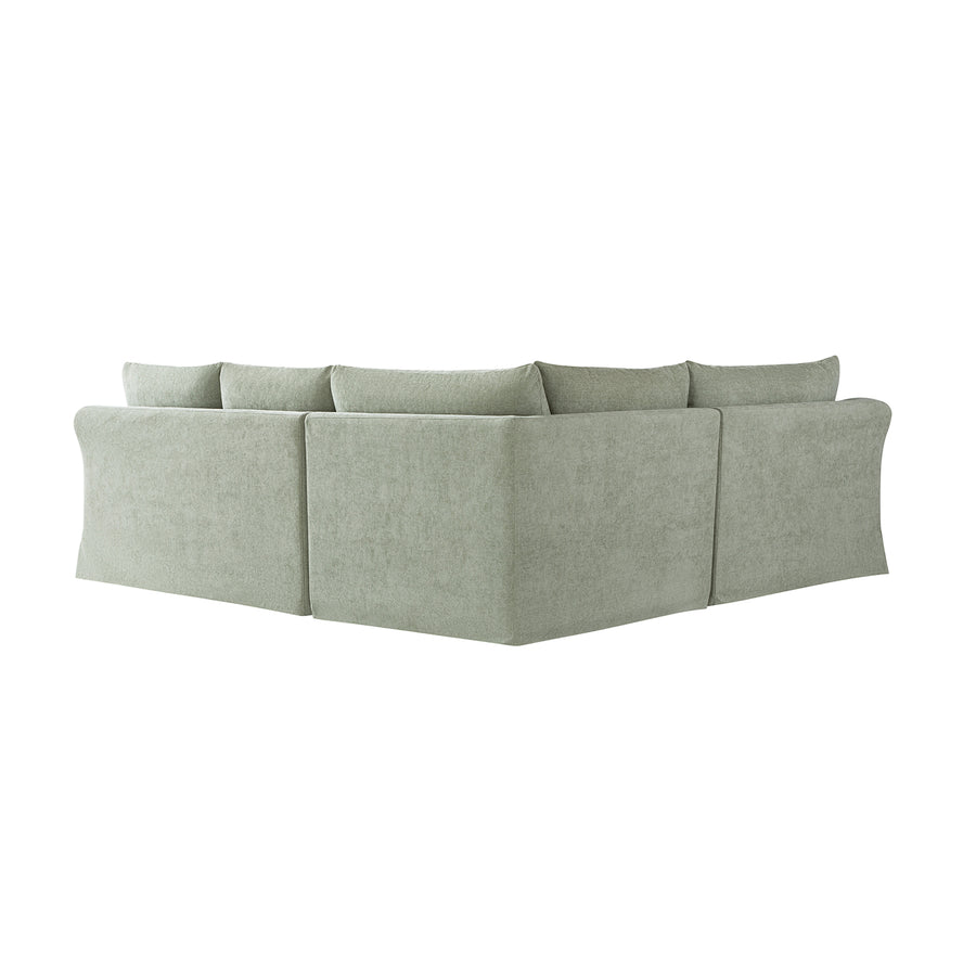 Frognal Modular Loose Cover Left Hand Facing L-Shape Corner Sofa, Aqua Chenille - daals