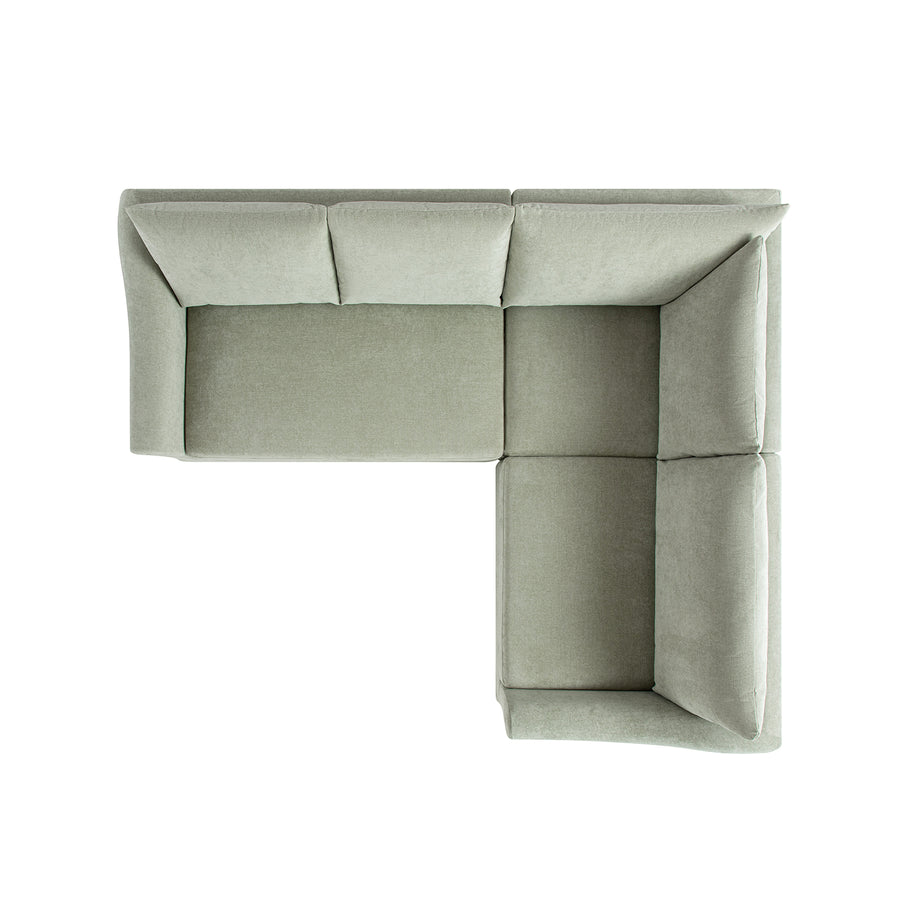 Frognal Modular Loose Cover Right Hand Facing L-Shape Corner Sofa, Aqua Chenille - daals