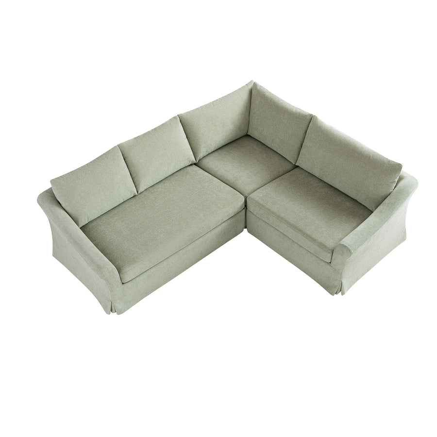 Frognal Modular Loose Cover Right Hand Facing L-Shape Corner Sofa, Aqua Chenille - daals