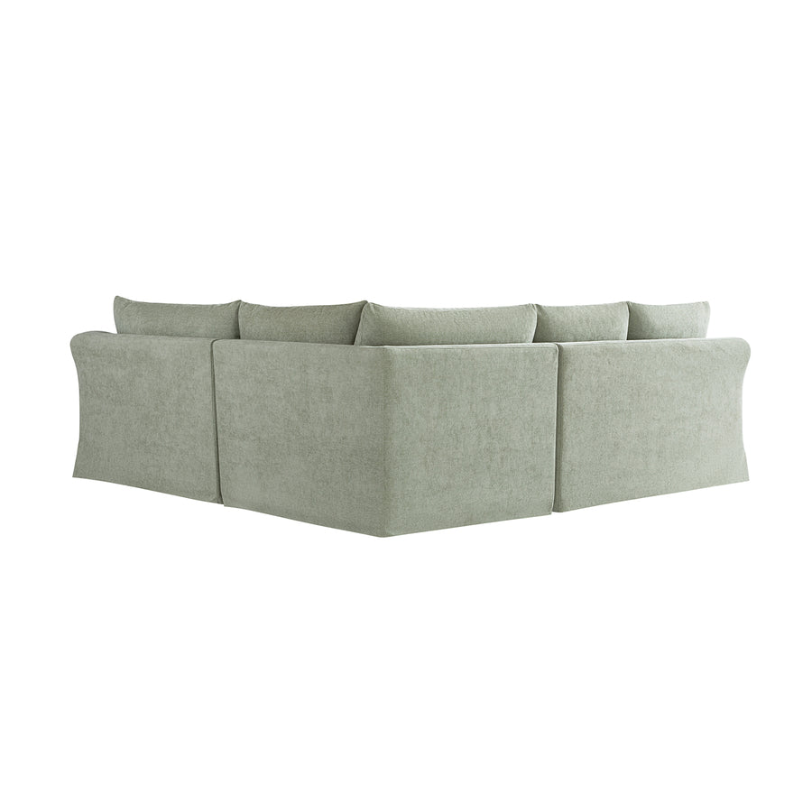 Frognal Modular Loose Cover Right Hand Facing L-Shape Corner Sofa, Aqua Chenille - daals