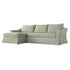 Frognal Modular Loose Cover Extra Large Left Hand Facing Chaise Sofa, Aqua Chenille - daals