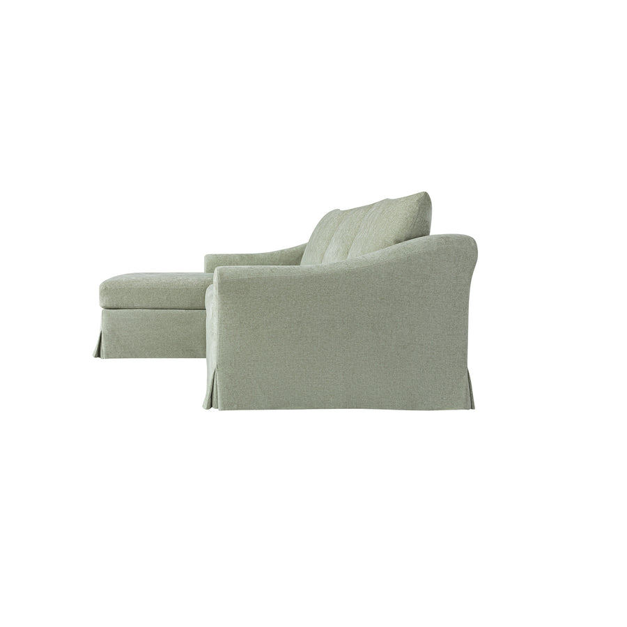 Frognal Modular Loose Cover Extra Large Left Hand Facing Chaise Sofa, Aqua Chenille - daals