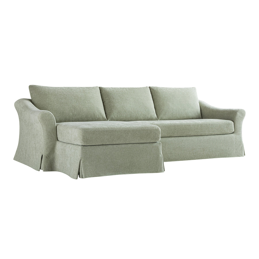 Frognal Modular Loose Cover Extra Large Left Hand Facing Chaise Sofa, Aqua Chenille - daals