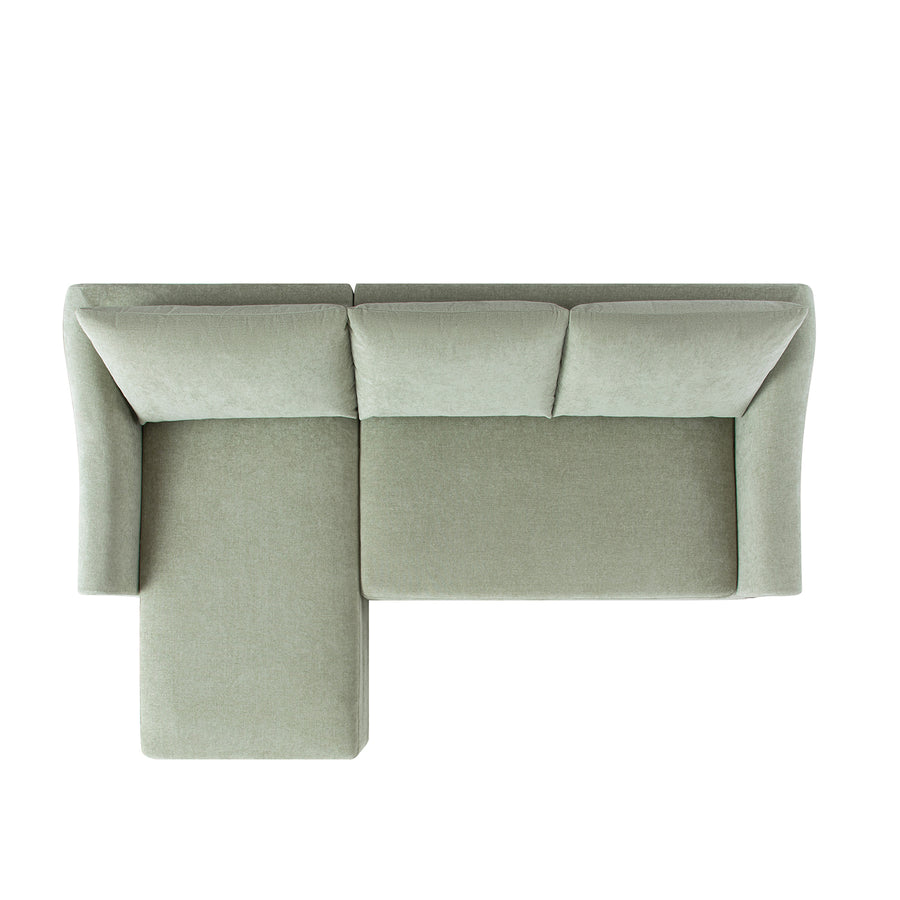Frognal Modular Loose Cover Extra Large Left Hand Facing Chaise Sofa, Aqua Chenille - daals
