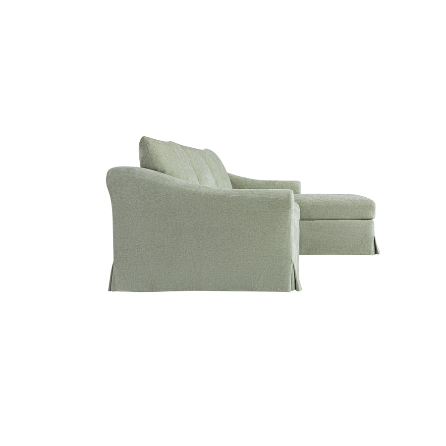 Frognal Modular Loose Cover Extra Large Right Hand Facing Chaise Sofa, Aqua Chenille - daals