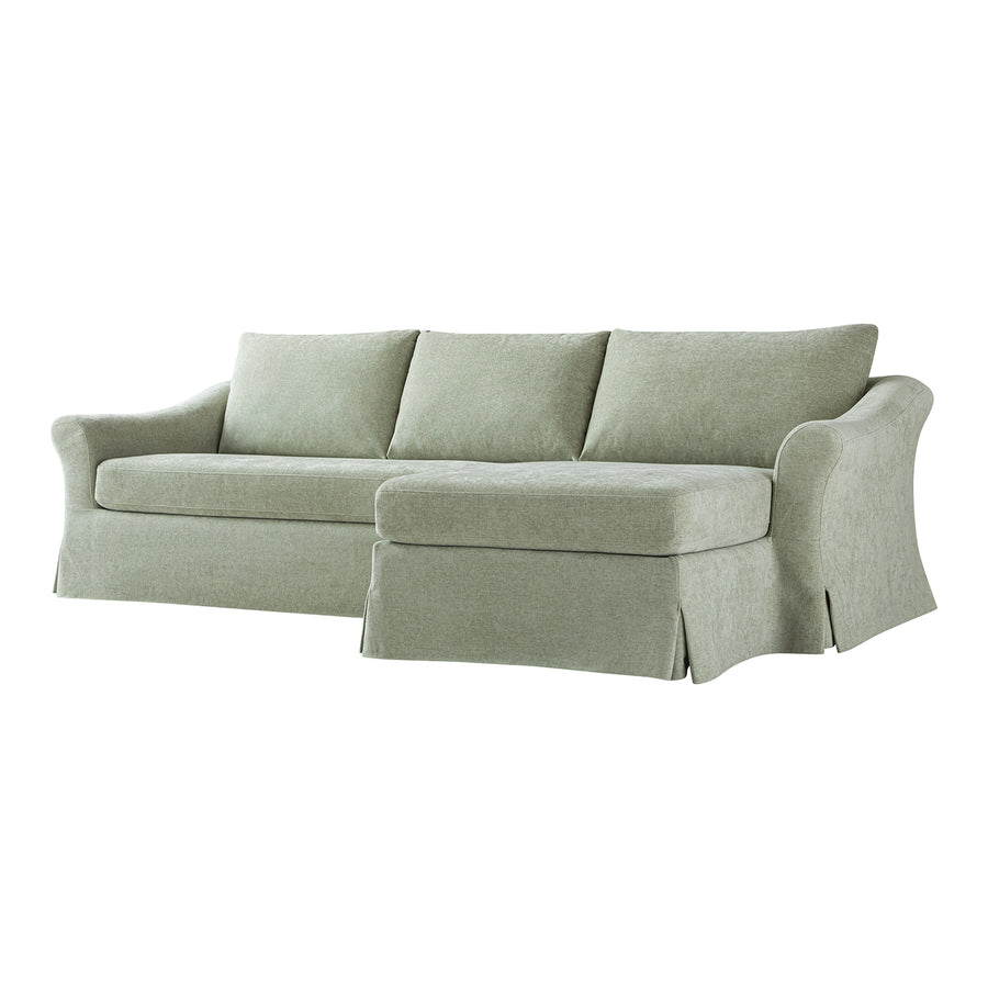 Frognal Modular Loose Cover Extra Large Right Hand Facing Chaise Sofa, Aqua Chenille - daals
