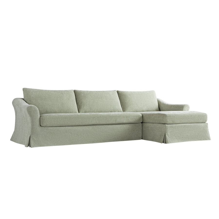 Frognal Modular Loose Cover Grande Right Hand Facing Chaise Sofa, Aqua Chenille