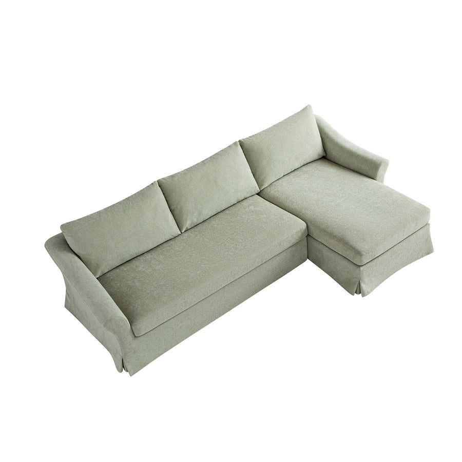 Frognal Modular Loose Cover Grande Right Hand Facing Chaise Sofa, Aqua Chenille