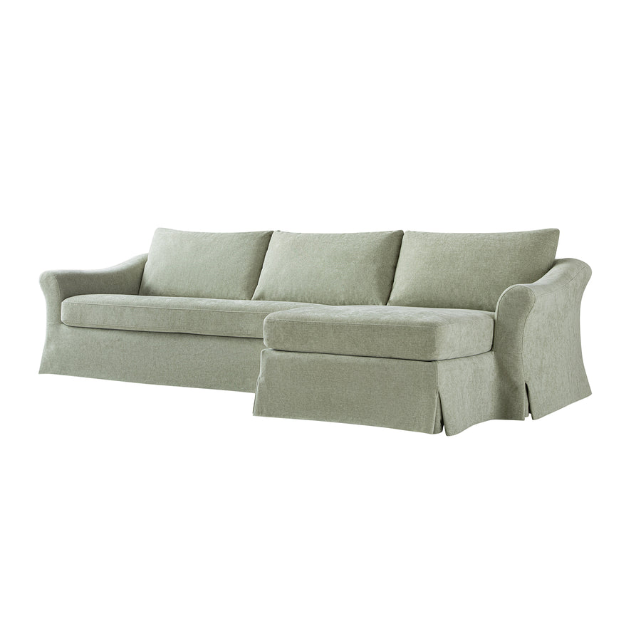 Frognal Modular Loose Cover Grande Right Hand Facing Chaise Sofa, Aqua Chenille