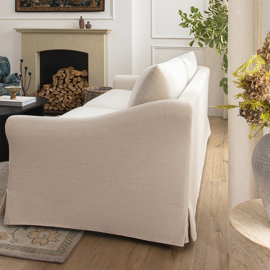 Frognal Modular Loose Cover 4-Seater Sofa, Beige Weave