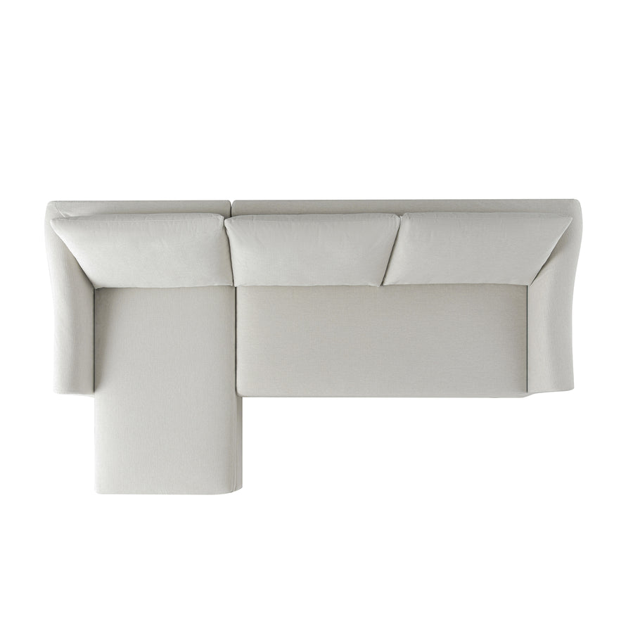Frognal Modular Loose Cover Grande Left Hand Facing Chaise Sofa, Beige Weave