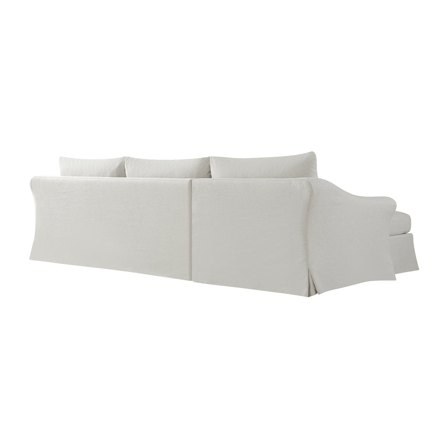 Frognal Modular Loose Cover Grande Left Hand Facing Chaise Sofa, Beige Weave