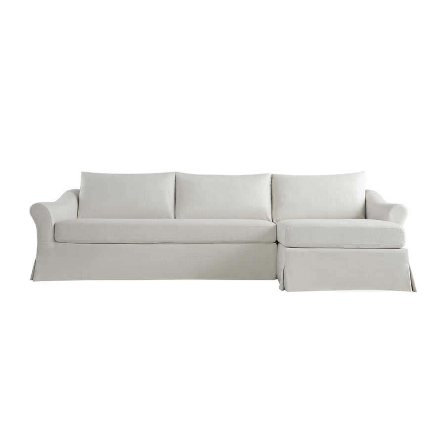 Frognal Modular Loose Cover Grande Right Hand Facing Chaise Sofa, Beige Weave - daals
